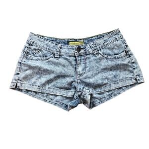 Low Rise Jean Shorts Stretchy Acid Wast Light Blue 00s y2k Junior's Seven